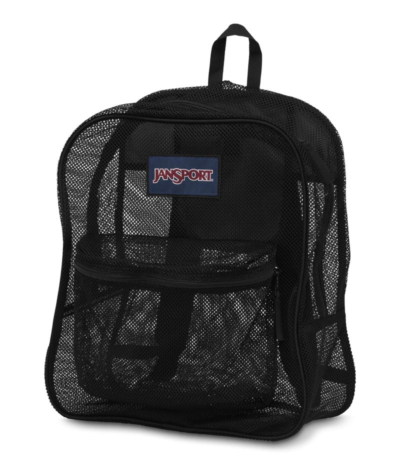 JANSPORT حقيبة جانسبورت الشبكية - حقيبة ظهر شفافة مثالية للصف، العمل، السفر، أو النزهات على الشاطئ، سوداء - Image 2