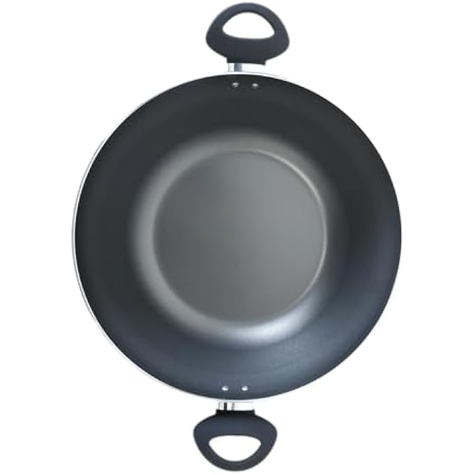 Aluminium 32Cm125 Inches Wok With Glass Lid Dual Handles NonStick Dishwasher Safe Asian And Indian Cuisine Karahi Pan Gas Electric Halogen Radiant Hob Safe Uk Manufactured - Image 4