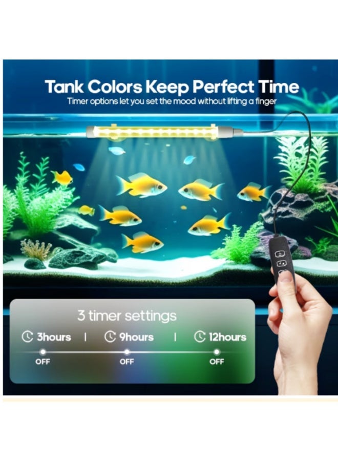 Colorful LED Aquarium Decorative And Plant Grow Light with Adjustable Timer ,Three-Color Changing Aquarium Light, 4-Button Control with Adjustable Color and Dimmable Brightness, with Flashing - Image 4