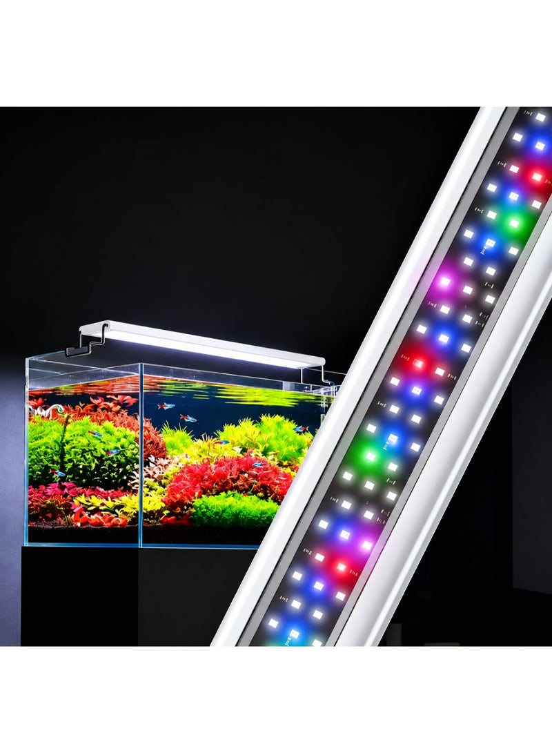 Colorful LED Aquarium Decorative And Plant Grow Light with Adjustable Timer ,Three-Color Changing Aquarium Light, 4-Button Control with Adjustable Color and Dimmable Brightness, with Flashing - Image 1