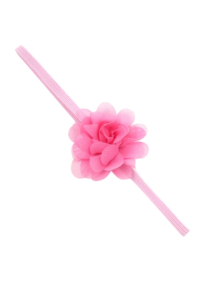 Loquat Chiffon Flower Headband With Elastic Strap Pink - Image 1