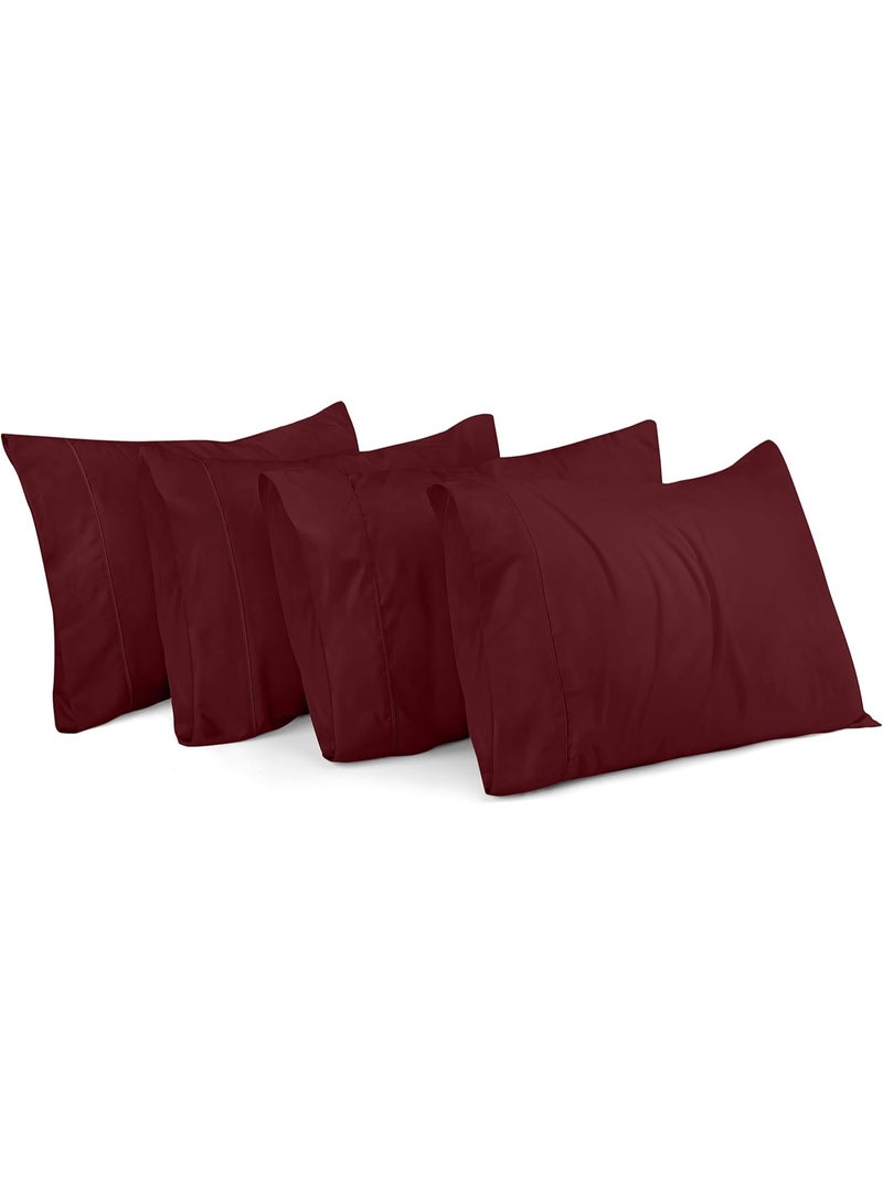 Utopia Bedding King Pillow Cases - 4 Pack - Envelope Closure - Soft Brushed Microfiber Fabric - Shrinkage and Fade Resistant Pillow Covers King Size 20 X 40 Inches (King, Burgundy) - Image 1