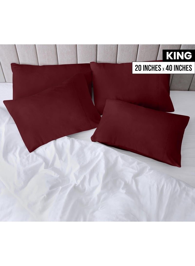 Utopia Bedding King Pillow Cases - 4 Pack - Envelope Closure - Soft Brushed Microfiber Fabric - Shrinkage and Fade Resistant Pillow Covers King Size 20 X 40 Inches (King, Burgundy) - Image 5