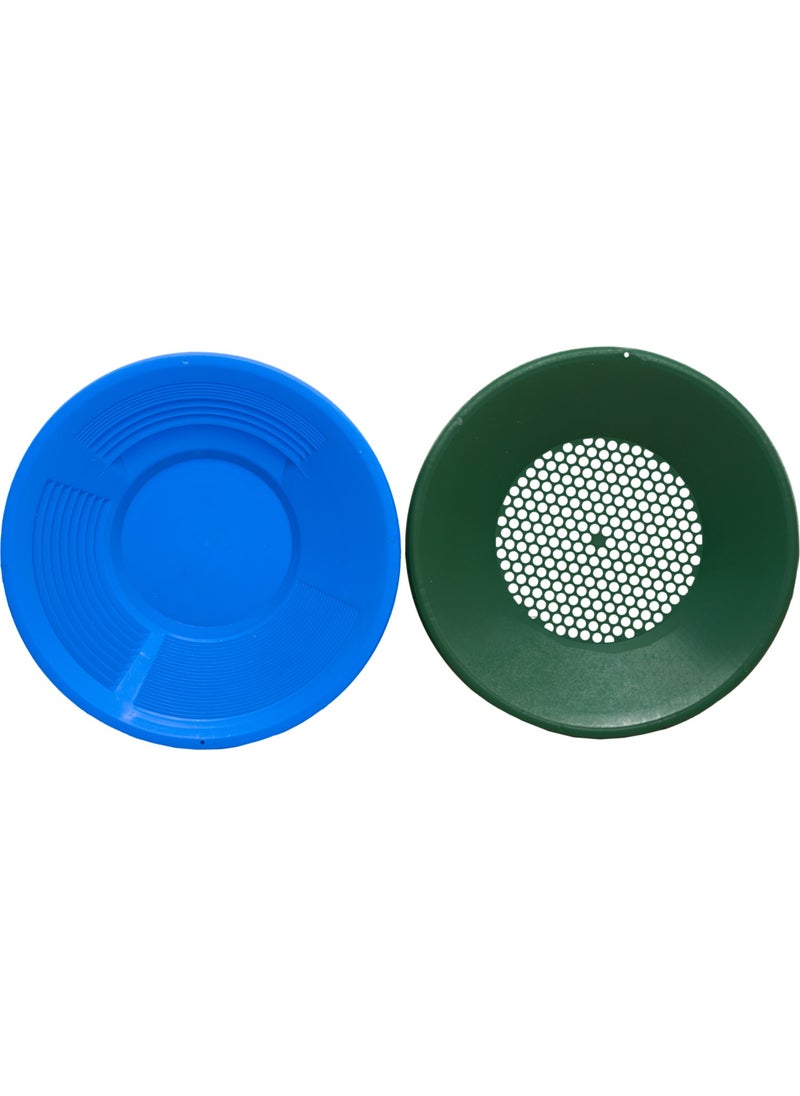 Silimo Blue Pan Gold Sieve and Pan Top Sieve Gold Search and Screening Set for Washing Gold in Sand and River  - Image 1