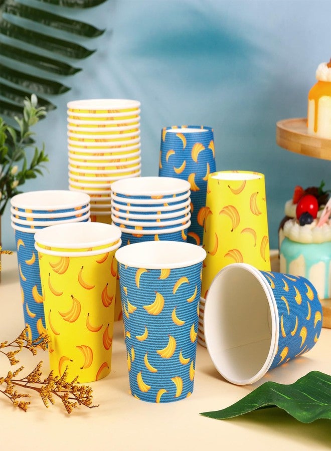 JarThenaAMCS Banana Cartoon Paper Cups Party Favor Cups 9 Oz Blue Yellow Disposable Drinking Cup for Kids Baby Shower Birthday Party Supplies, 50 Pcs - Image 4