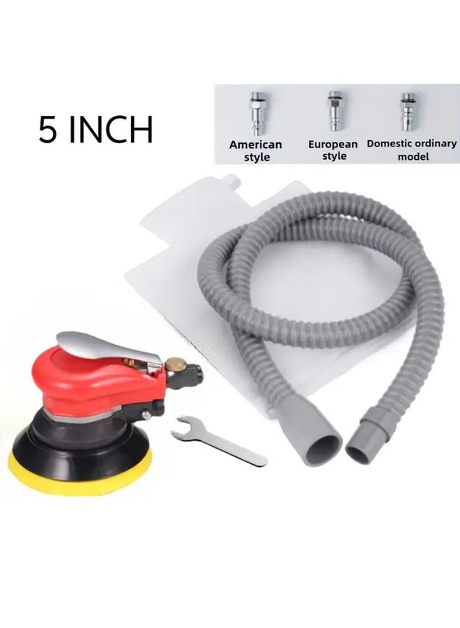 Red 5 Inch Pneumatic Polishing Machine With Vacuum Attachment For Grinding Finishing - Image 1