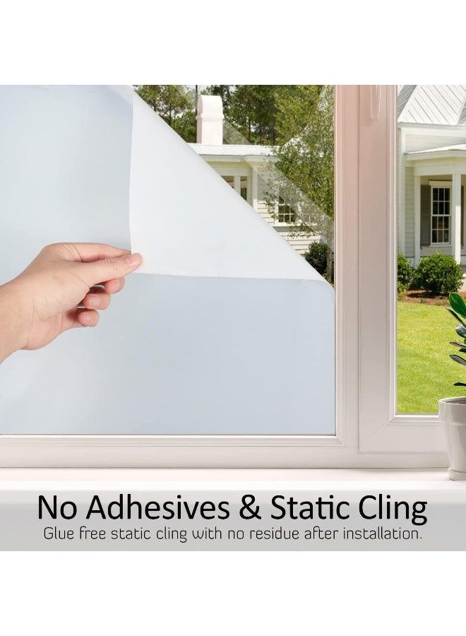HIDBEA Frosted Window Privacy Film Non-Adhesive, Reusable Window Glass Films Heat Control Self Static Cling Removable Window Stickers for Home Office Living Room(White Frosted, 17.5 Inch x 6.5 Feet) - Image 5