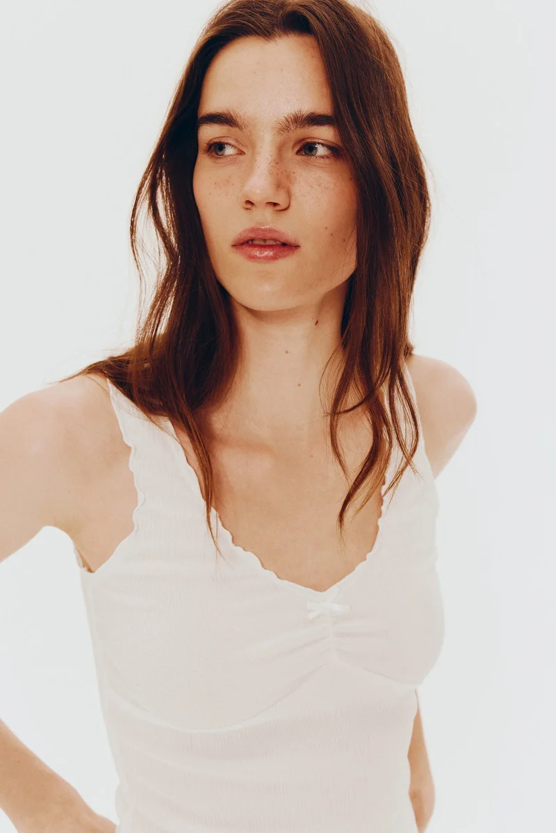 H&M Crinkled jersey vest top