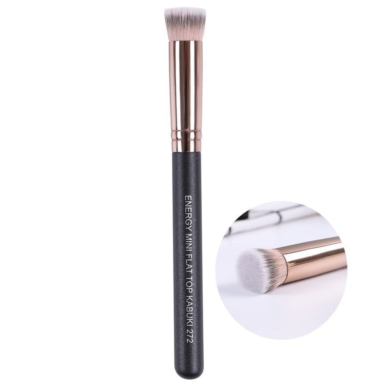 ENERGY Small Foundation Brush for Concealer Makeup Flat Top Concealer Brush Under Eye for Liquid Cream Powder Blending,Buffing Vegan Synthetic Bristles Face Makeup Applicator - Image 1
