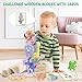 Zeoddler Montessori Toys for Toddlers 10 Pack Wooden Dinosaur Stacking Blocks Sorting Stacking Preschool Learning Activities Gift for Boys Girls - Image 4