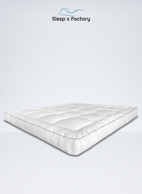 Premium Cotton Fabric Mattress Topper – Available in 8 / 14 / 20 cm Heights – Microfiber Filling – Ultra Plush Support