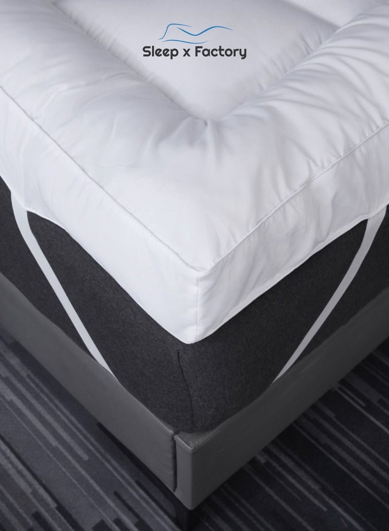Sleep x Factory Premium Cotton Fabric Mattress Topper – Available in 8 / 14 / 20 cm Heights – Microfiber Filling – Ultra Plush Support  - Image 2