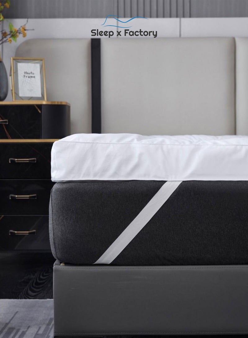 Sleep x Factory Premium Cotton Fabric Mattress Topper – Available in 8 / 14 / 20 cm Heights – Microfiber Filling – Ultra Plush Support  - Image 3
