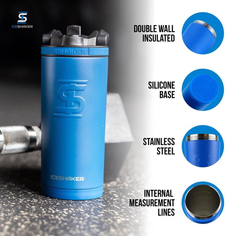 Ice Shaker Insulated Stainless Steel Shaker Bottle | 26oz, Royal | Cold for 30+ Hours | Insulated Cup with Twist-on Agitator | Odor-Free Bottle for Protein Shakes, Water, Smoothies, Cocktails - Image 2