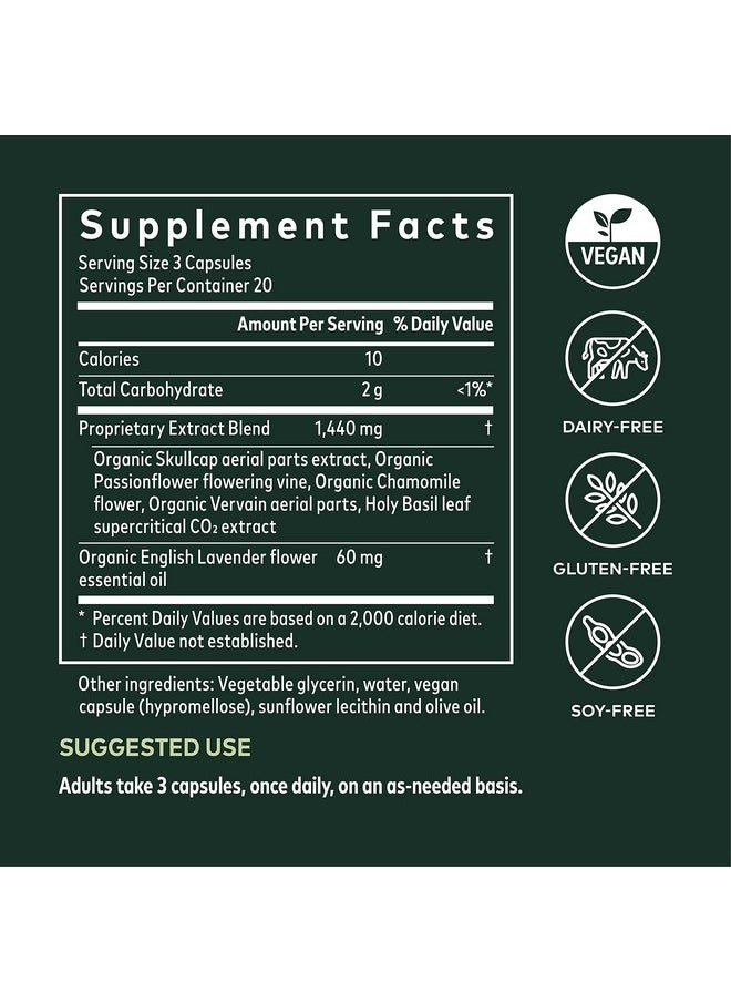 Gaia Herbs - Calm A.S.A.P. Stress Support Supplement With Skullcap Passionflower Chamomile Vervain Holy Basil & More To Support A Natural Calm 60 Vegan Liquid Phytocapsules (20Day Supply) - Image 1