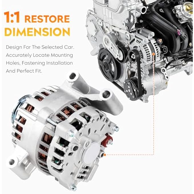 AEagle New Alternator for Ford Escape Mazda Tribute V6 3.0L 2001 2002 2003 2004, AFD0073, 1L8U-10300-CD, 1L8U-10300-CE, 1L8U-10300-DD, AJ03-18-300A, AJ03-18-300B, 400-14103 - Image 3