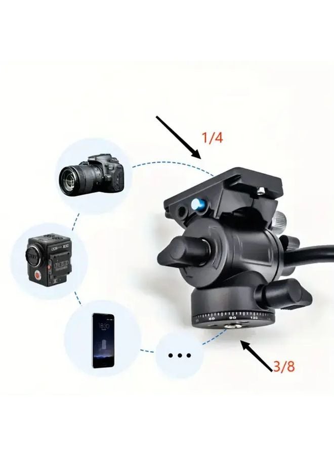 Black Aluminum Alloy Professional Tripod Ball Head 360 Panoramic Gimbal Flexible Handle DSLR Camera Stabilizer - Image 4