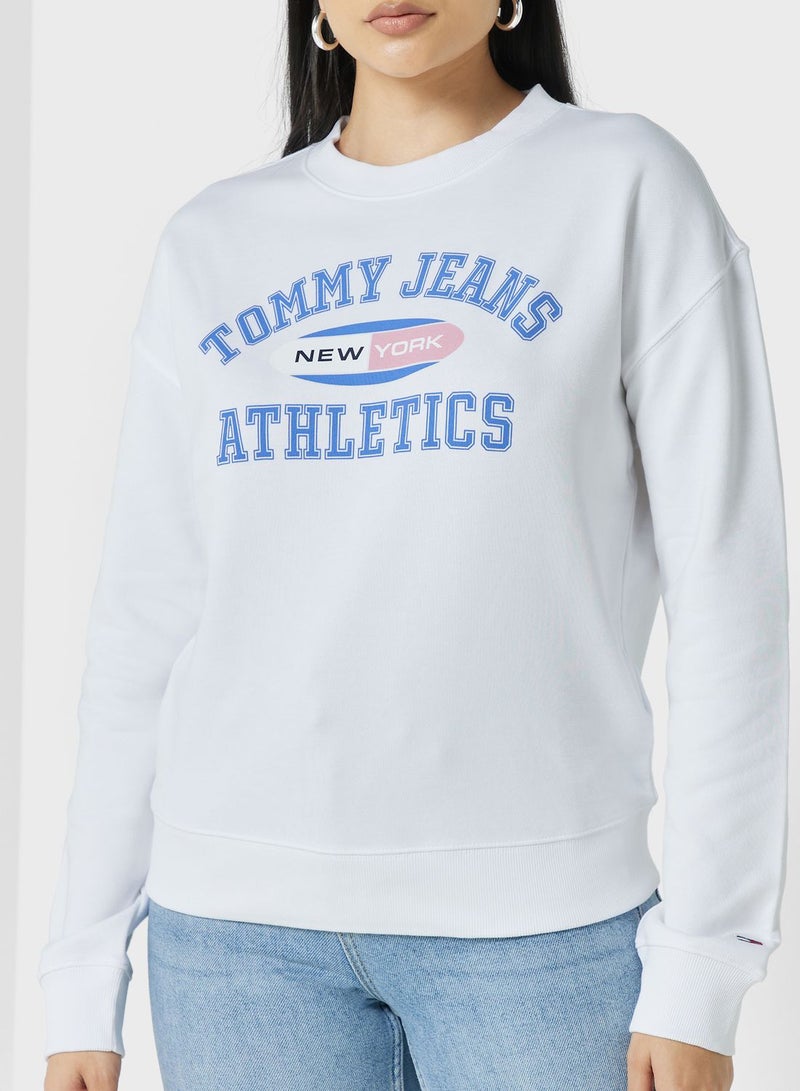 Crew Neck Logo Graphic Sweatshirt