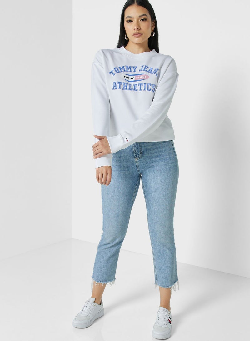 Crew Neck Logo Graphic Sweatshirt