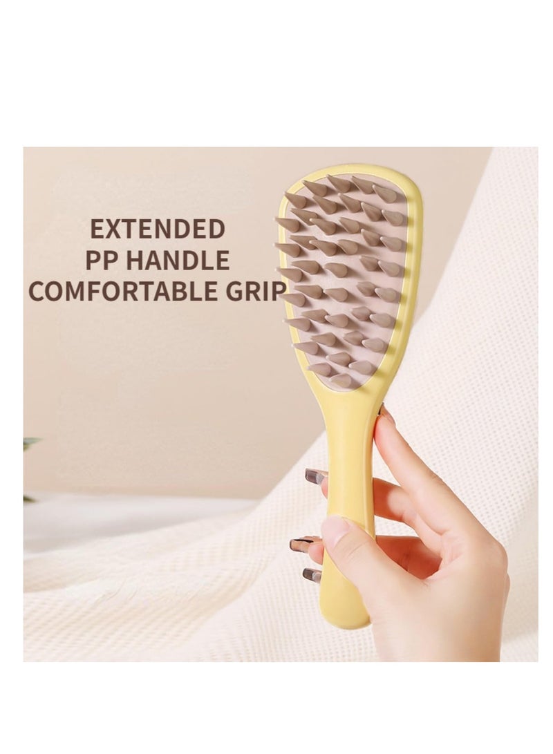 Excefore Soft Silicone Hair Brush, 3 Pack Scalp Care Brush, Massage Brush, Hair Brush for Hair Growth, Wet & Dry Use Brush for Exfoliator & Dandruff Scrub Away, Red, Yellow, Purple - Image 5
