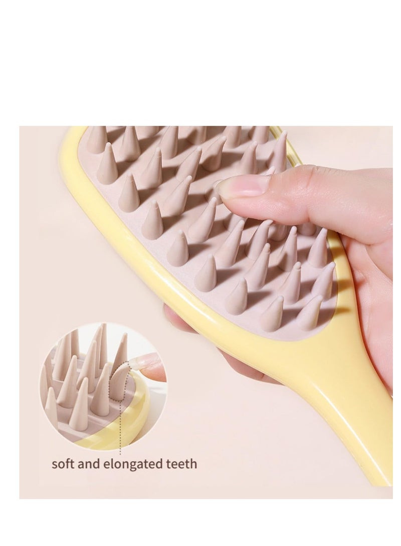 Excefore Soft Silicone Hair Brush, 3 Pack Scalp Care Brush, Massage Brush, Hair Brush for Hair Growth, Wet & Dry Use Brush for Exfoliator & Dandruff Scrub Away, Red, Yellow, Purple - Image 3