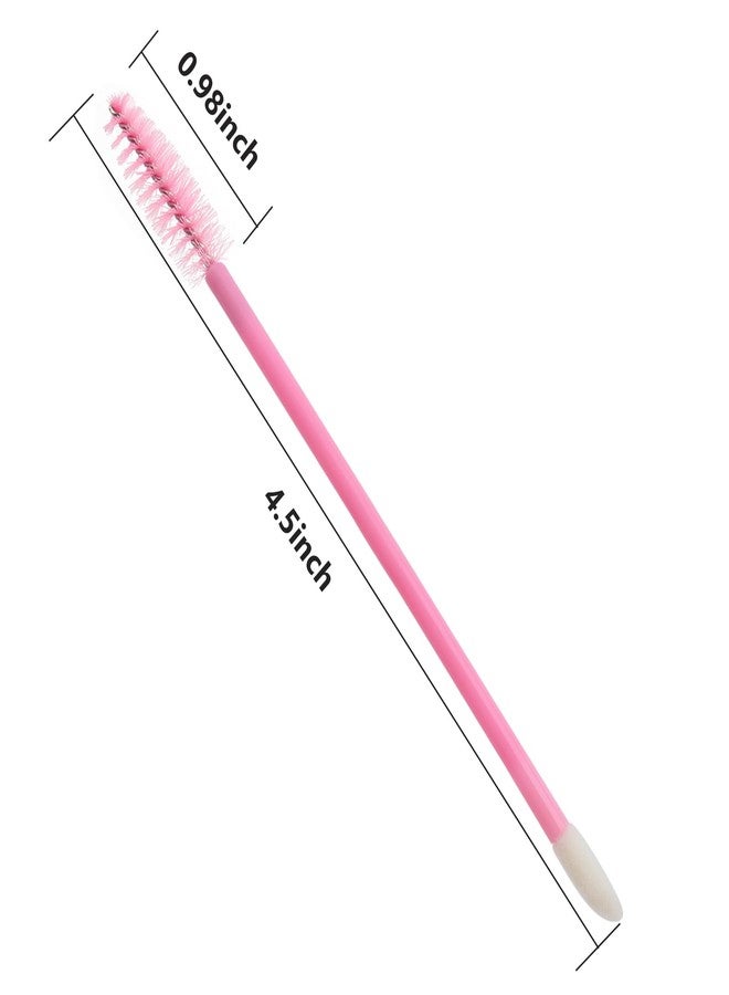 MyAoKuE-UP 100Pcs Disposable Mascara Wands Spoolie Brush Double-Ended Dual Mascara Brush Spoolie Lip Brush Makeup Grooming Tool (Nylon Light Pink,100) - Image 5
