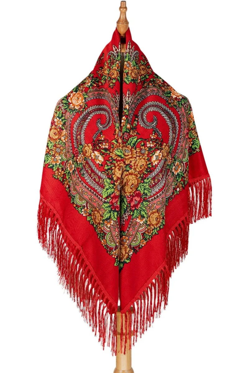 D'Daniela Ofeliya Women's Eastern European Cotton Tassel Shawl