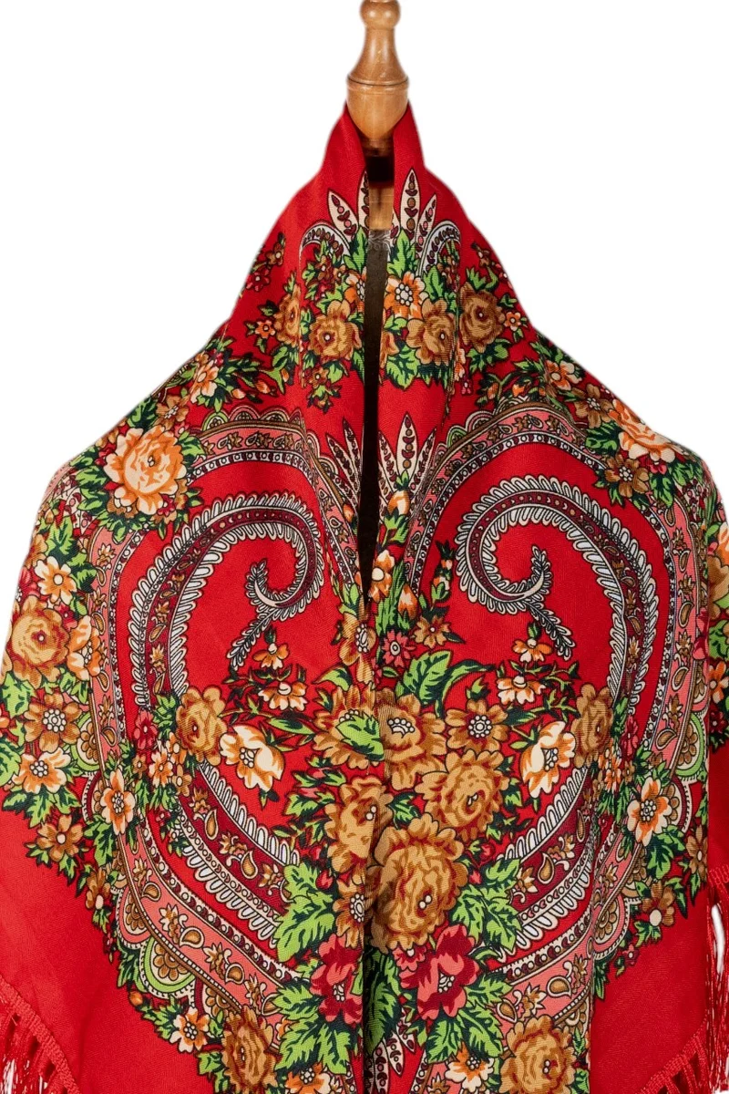 D'Daniela Ofeliya Women's Eastern European Cotton Tassel Shawl