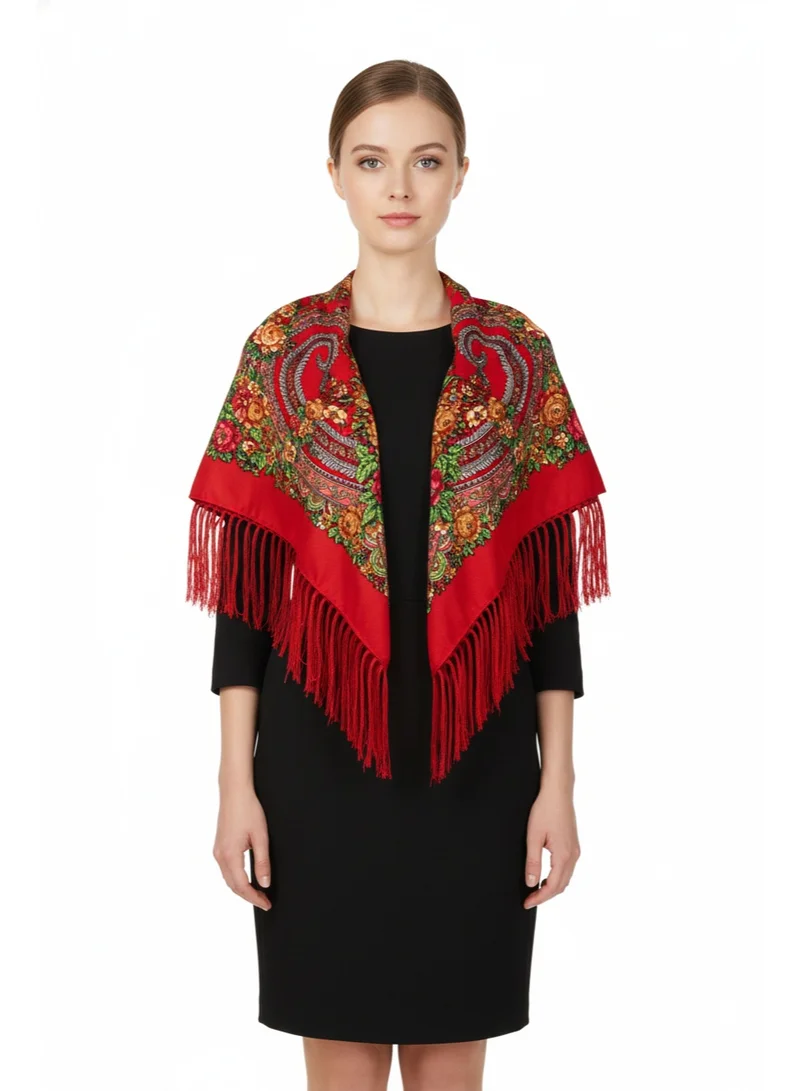 D'Daniela Ofeliya Women's Eastern European Cotton Tassel Shawl