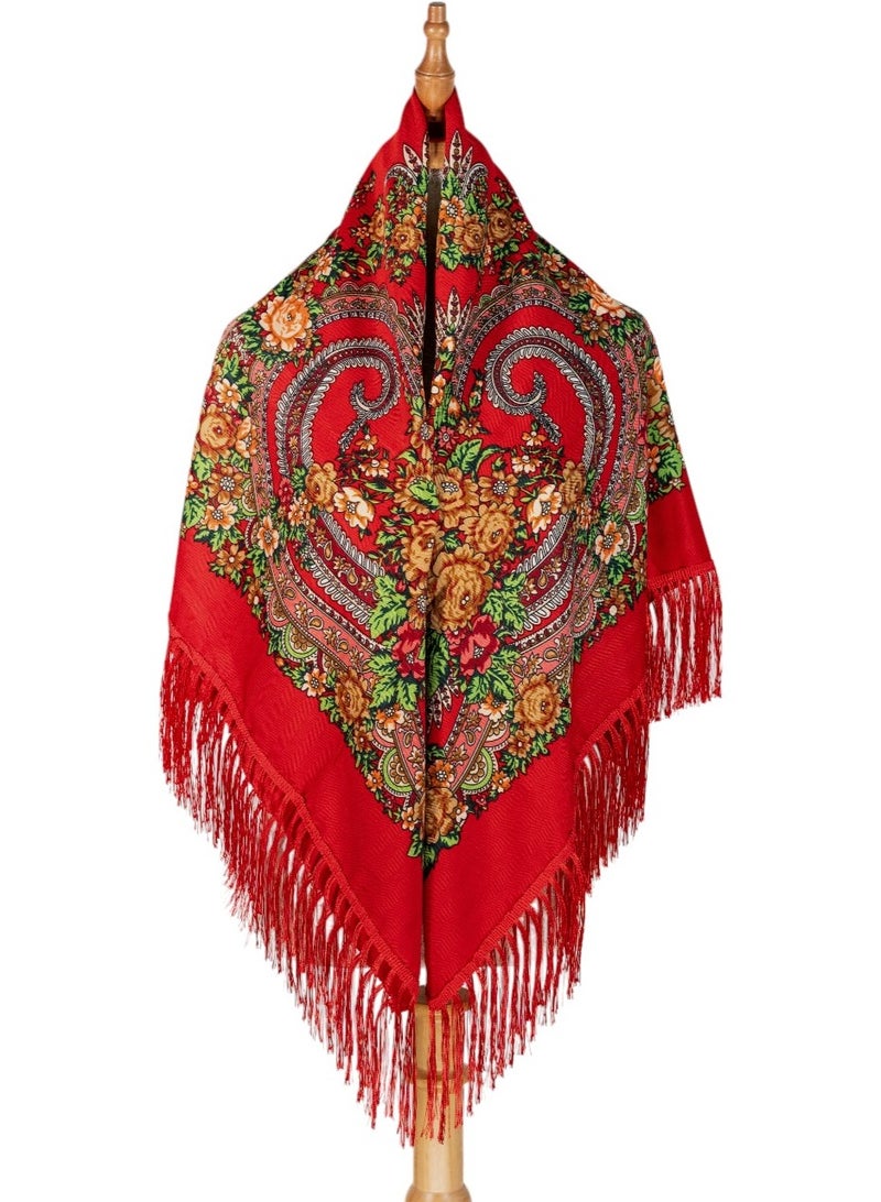 D'Daniela Ofeliya Women's Eastern European Cotton Tassel Shawl - Image 3