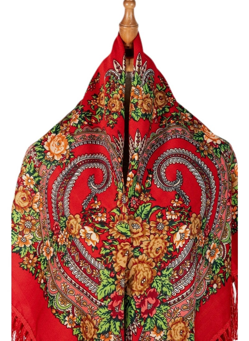 D'Daniela Ofeliya Women's Eastern European Cotton Tassel Shawl - Image 4