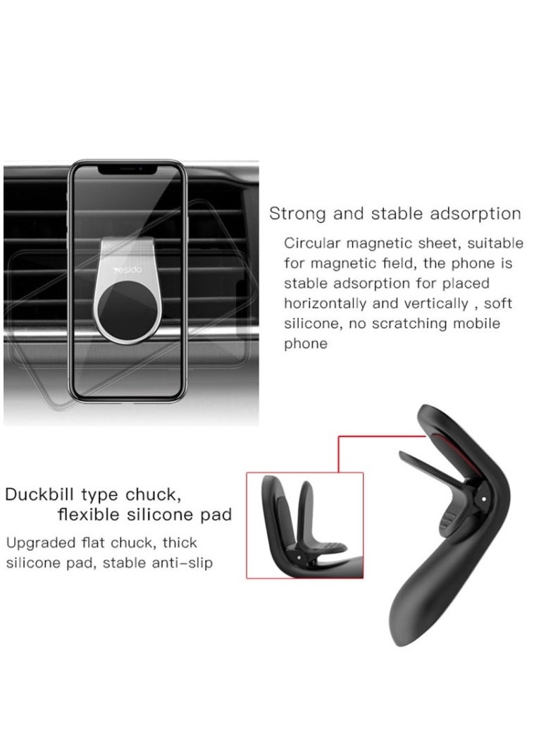 Yesido - C64 New N50 Magnetic Magnet Car Outlet Air Vent Mobile Phone Holder For Car Black - Image 1