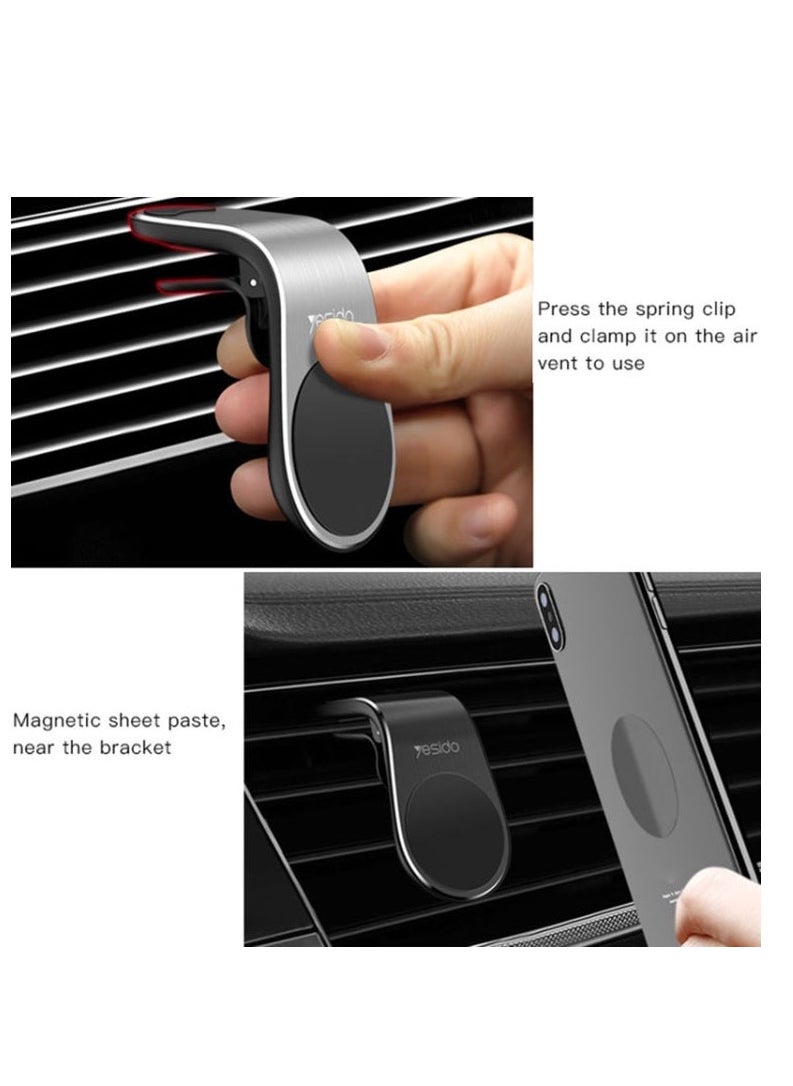 Yesido - C64 New N50 Magnetic Magnet Car Outlet Air Vent Mobile Phone Holder For Car Black - Image 1