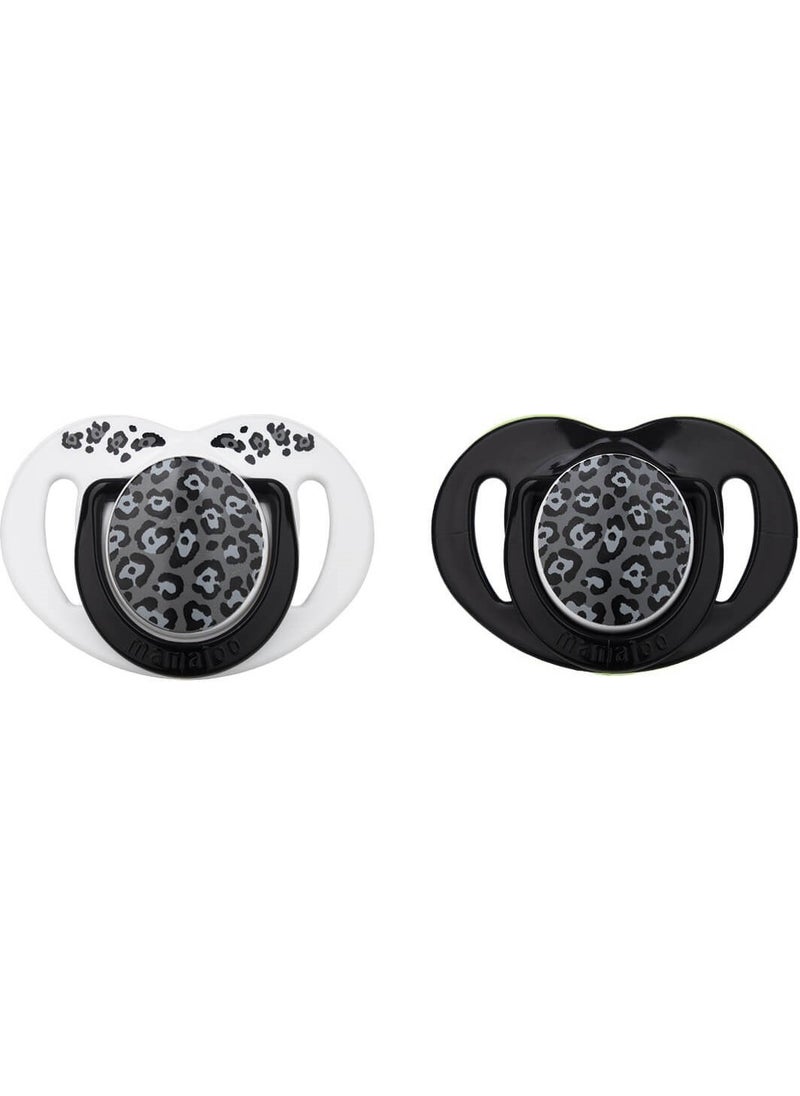 Mamajoo - Sterilization & Storage Box Silicone Orthodontic Double Pacifier Anthracite Leopard / 6 Months + - Image 1