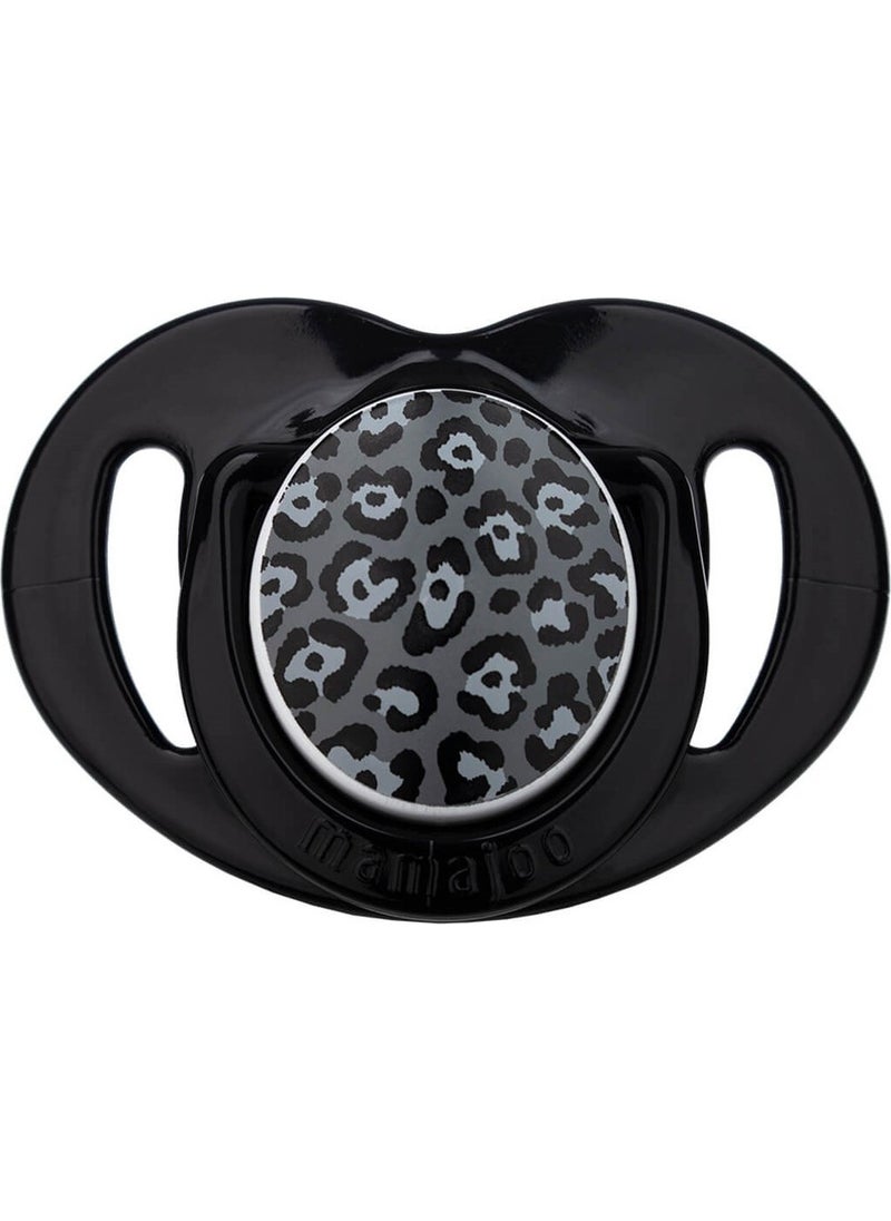 Mamajoo - Sterilization & Storage Box Silicone Orthodontic Double Pacifier Anthracite Leopard / 6 Months + - Image 1
