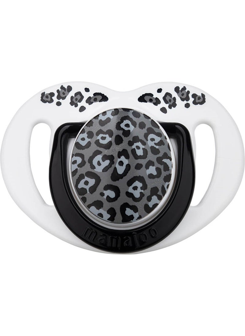 Mamajoo - Sterilization & Storage Box Silicone Orthodontic Double Pacifier Anthracite Leopard / 6 Months + - Image 1