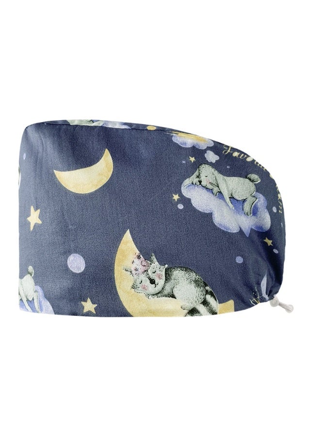 NIBEMINENT Scrub Caps Dust Proof Cap Nursing Work Hats  Cotton Women Men Veterinary Dental Clinic Chef Cooking Hats