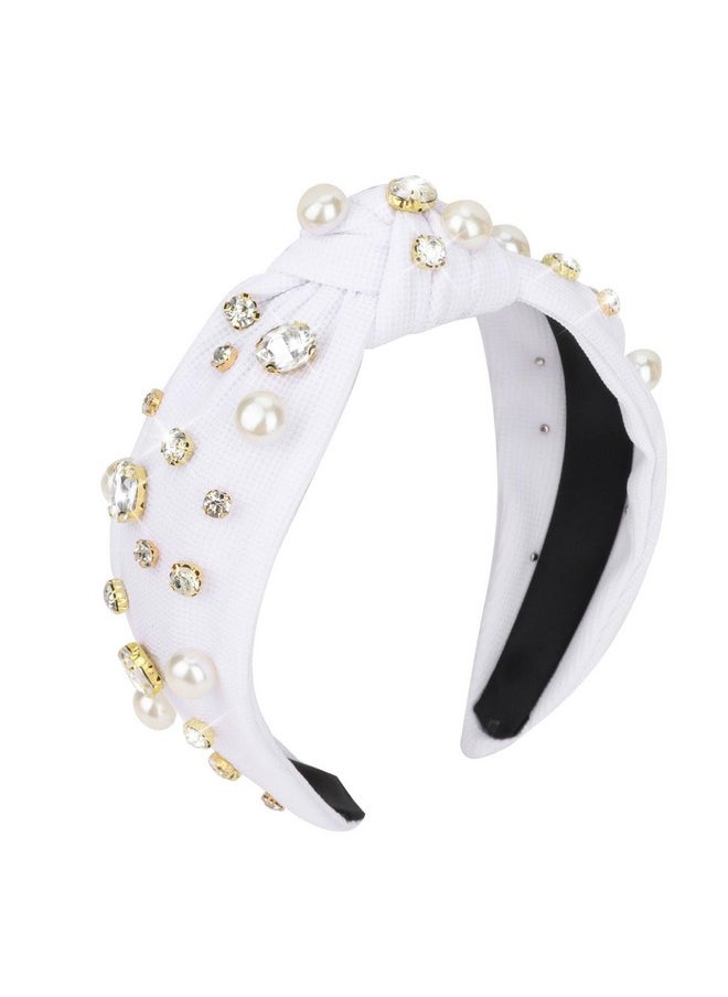 White Crystal Headbands For Women Pearl Rhinestone Head Band Top Knot Hairbands Comfortable Elastic Hair Band Bling Knotted Headband Fashion Hair Accessories For Women Girls - pzsku/Z3516372DF9F04F8D03A8Z/45/_/1718645643/cbd66ee1-4d3b-4856-a777-ce4b4751d50b