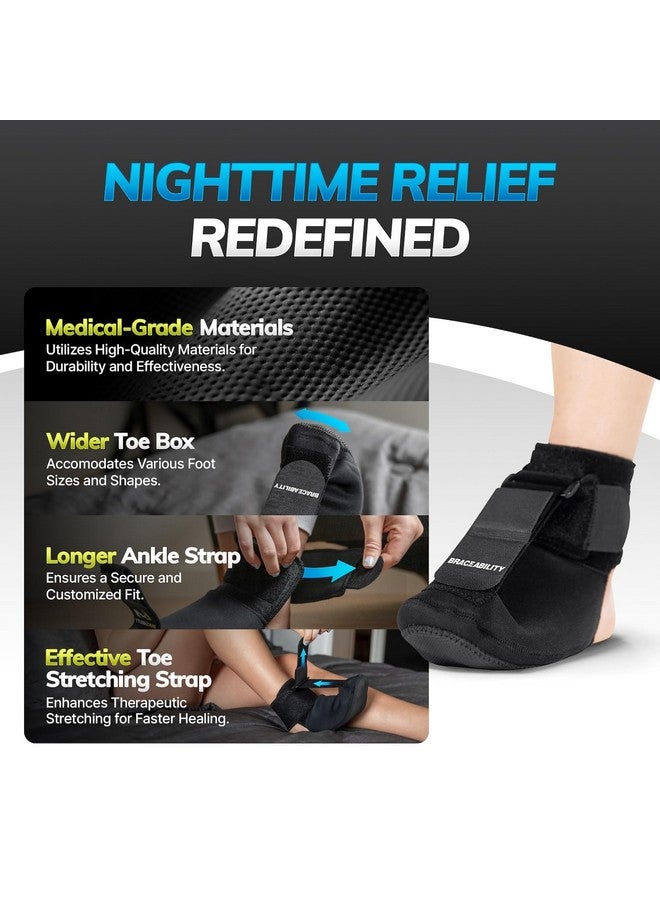 BraceAbility BraceAbility Plantar Fasciitis Night Splint Sock - Soft Plantar Fascia Brace for Sleeping, Achilles Tendonitis, Foot Drop, Heel Pain - Plantar Fasciitis Relief Night Splint for Women and Men (Large) - Image 2