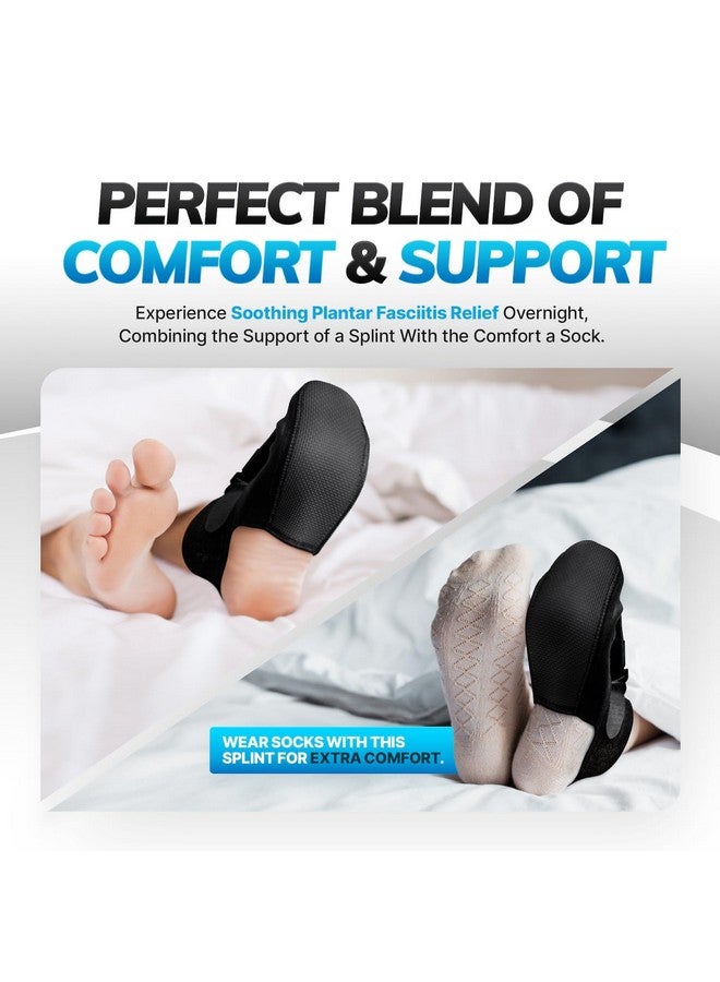 BraceAbility BraceAbility Plantar Fasciitis Night Splint Sock - Soft Plantar Fascia Brace for Sleeping, Achilles Tendonitis, Foot Drop, Heel Pain - Plantar Fasciitis Relief Night Splint for Women and Men (Large) - Image 3