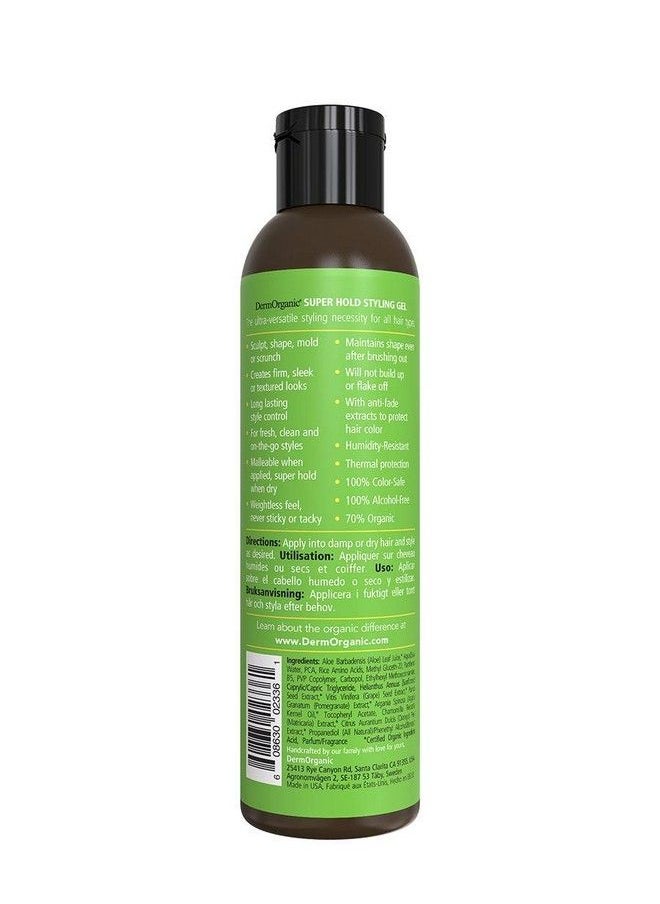 DermOrganic - Super Hold Styling Gel For Hair With Pomegranate Antifade Extract Alcoholfree 8 Fl. Oz. - Image 1