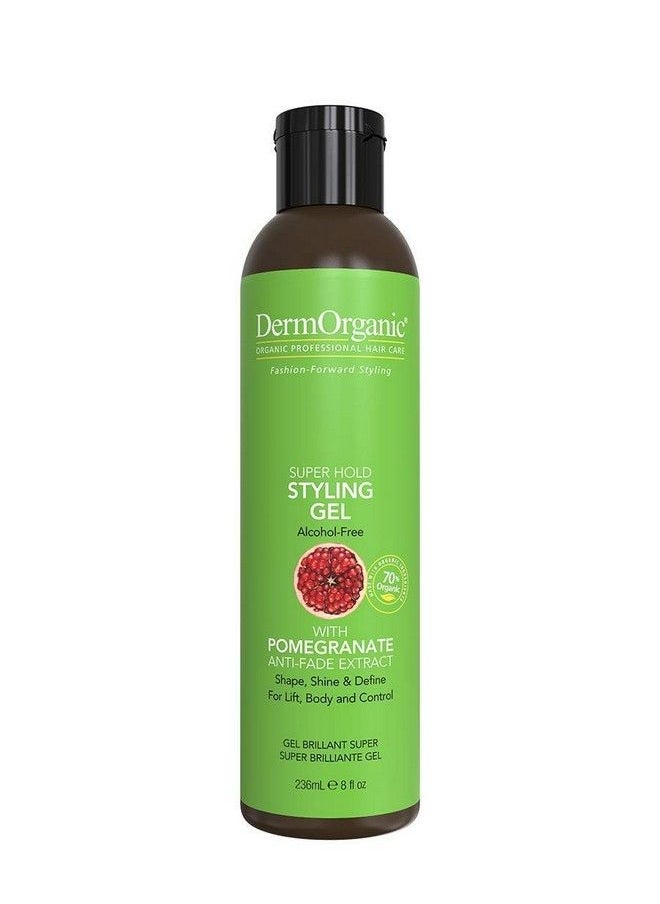 DermOrganic - Super Hold Styling Gel For Hair With Pomegranate Antifade Extract Alcoholfree 8 Fl. Oz. - Image 1