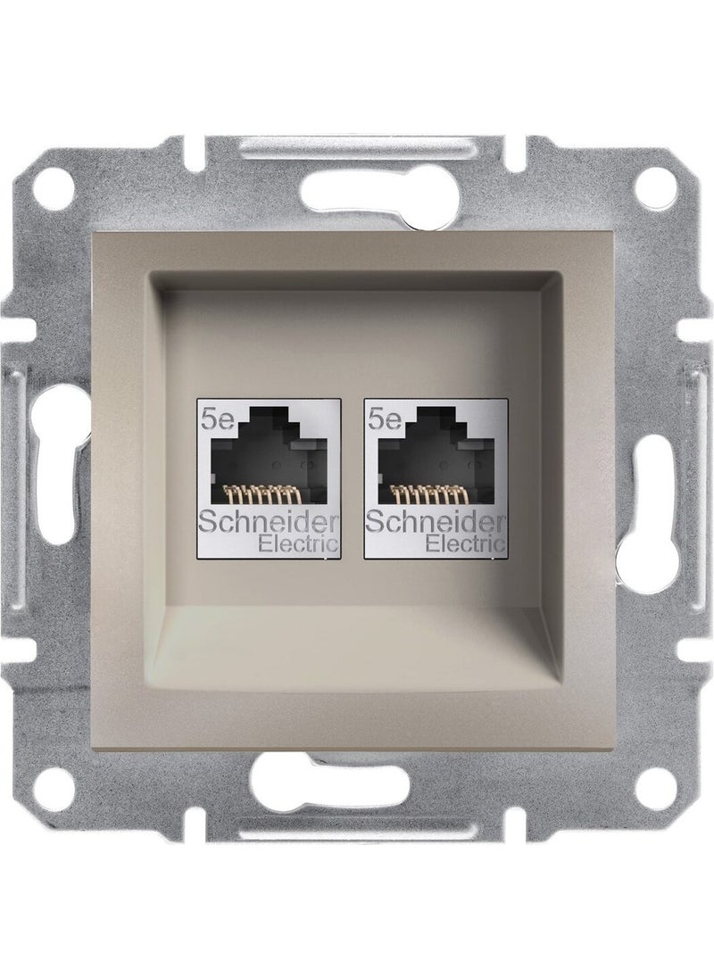 Schneider - EPH4400169-02 Asfora Bronze 2*RJ45 Data Socket - Frameless - Image 1