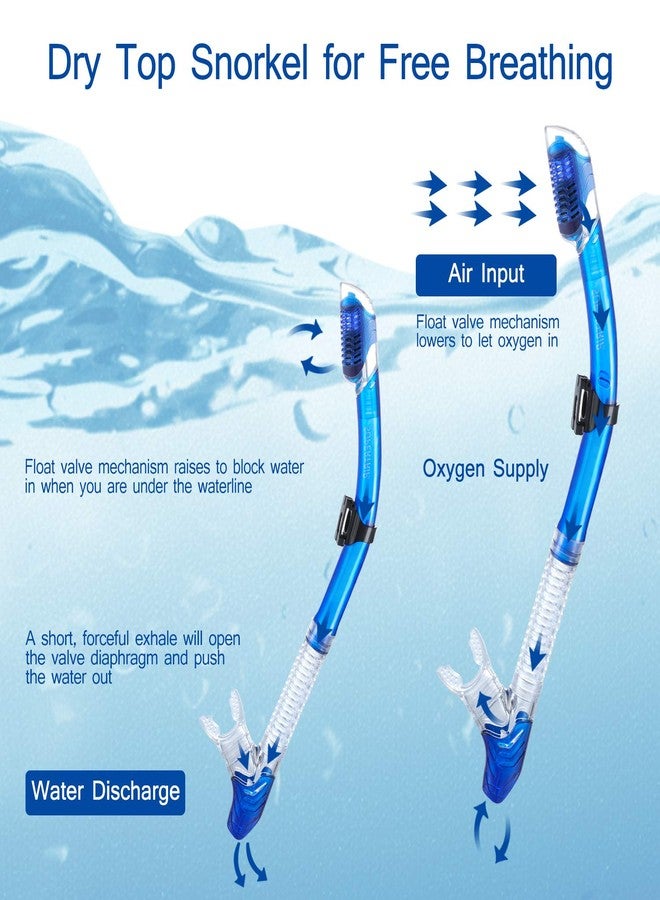 Supertrip Dry Snorkel Adult, Scuba Diving with Splash Guard and Top Valve, Freediving Snorkeling Swimming Snorkel for Adults Youth - Image 3