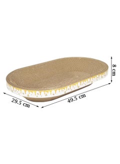 NNC PETS Oval-shaped cat bed scratcher for small to medium cats, Wear-resistant Cat scratching pad with Catnip, Protects your furniture, Ideal for Relaxation & Exercise 49.5 cm (White)  - Image 2
