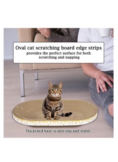 NNC PETS Oval-shaped cat bed scratcher for small to medium cats, Wear-resistant Cat scratching pad with Catnip, Protects your furniture, Ideal for Relaxation & Exercise 49.5 cm (White)  - Image 4