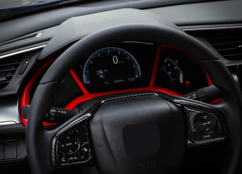 Thenice for 10th Gen Civic Dash Board Instrument Panel Dashboard Trim Cover Interior Decal Accessories Compatible with Honda Civic 2021 2020 2019 2018 2017 2016 -Red - Image 5