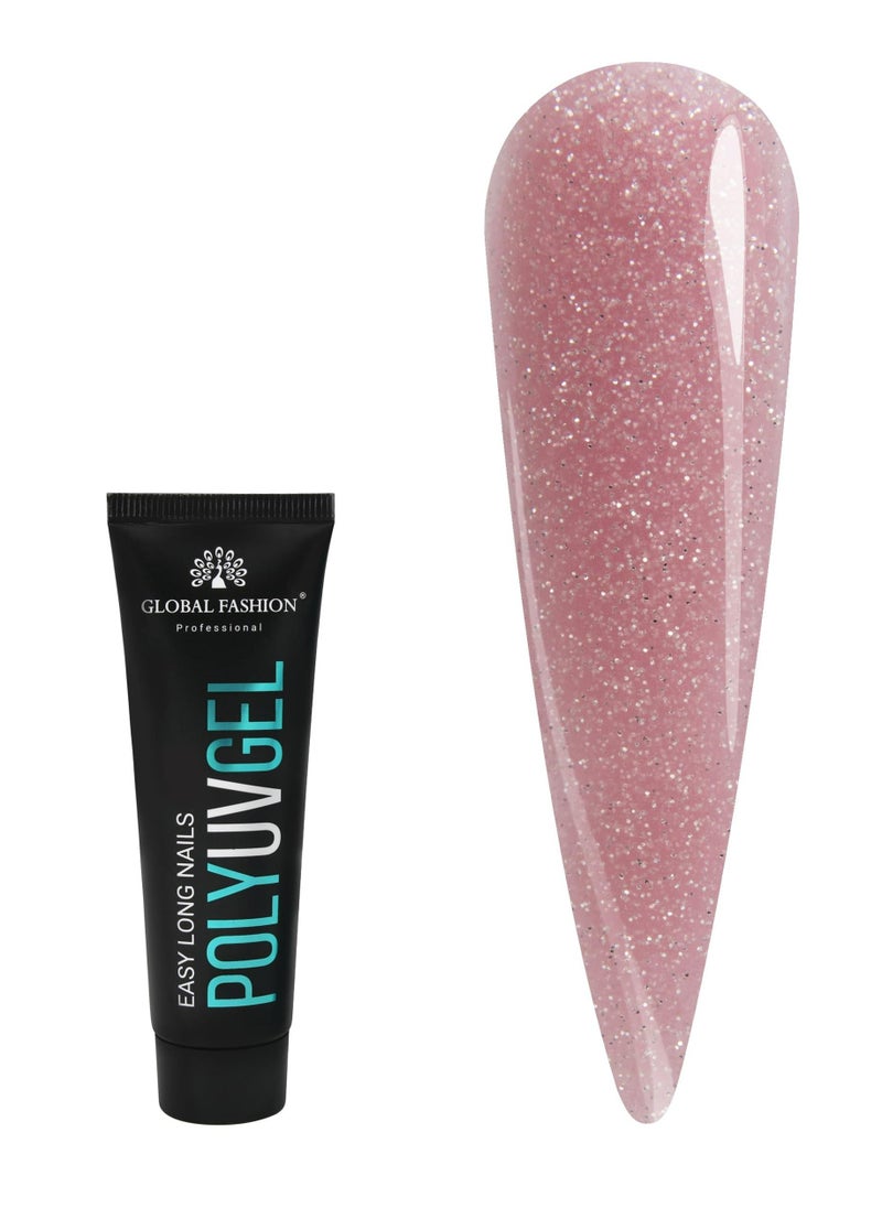 GLOBAL FASHION Global Fashion Professional Poly UV Gel with Shimmer: Long-Lasting, Salon-Quality Nails in Stunning Colors | (06)  - Image 1