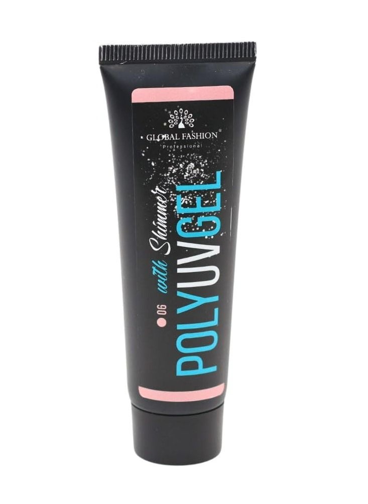 GLOBAL FASHION Global Fashion Professional Poly UV Gel with Shimmer: Long-Lasting, Salon-Quality Nails in Stunning Colors | (06)  - Image 3