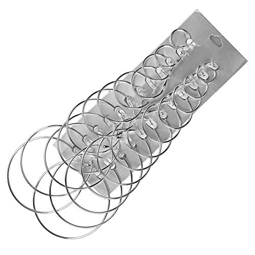 Newless 12 Pairs Hoop Earrings Set Big Circle Earring Fashion Jewelry for Women,Dia 2-7.5cm (Silver) - Image 1